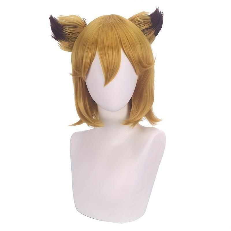 Short Straight Double Pigtail Synthetic Wig for Cosplay Party