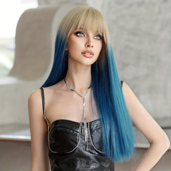 Long Ombre Blonde Wig Natural Looking Synthetic Wigs