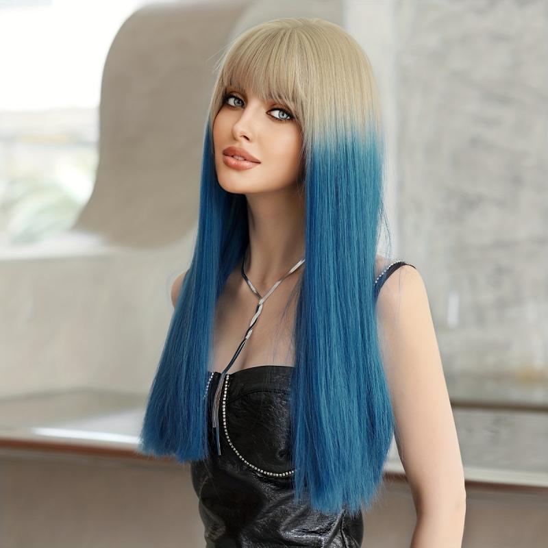 Long Ombre Blonde Wig Natural Looking Synthetic Wigs