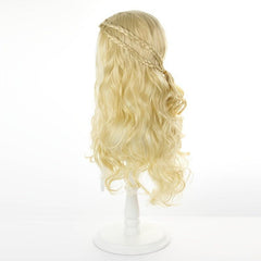 Halloween Blonde Grey Long Curly Hair Middle Parted Synthetic Wig