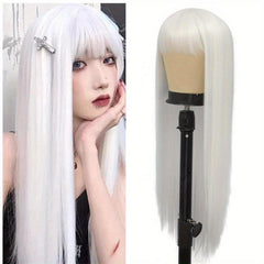 Long Synthetic Two Tone Wig with Bangs for Women