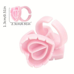 25pcs Disposable Eyelash Glue Fan Cup Rings Holder Container