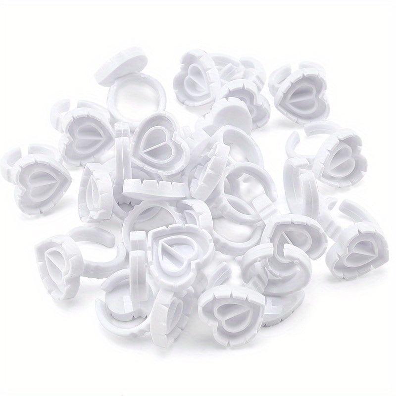 25pcs Disposable Eyelash Glue Fan Cup Rings Holder Container