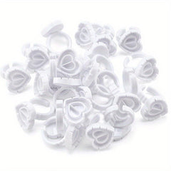 25pcs Disposable Eyelash Glue Fan Cup Rings Holder Container