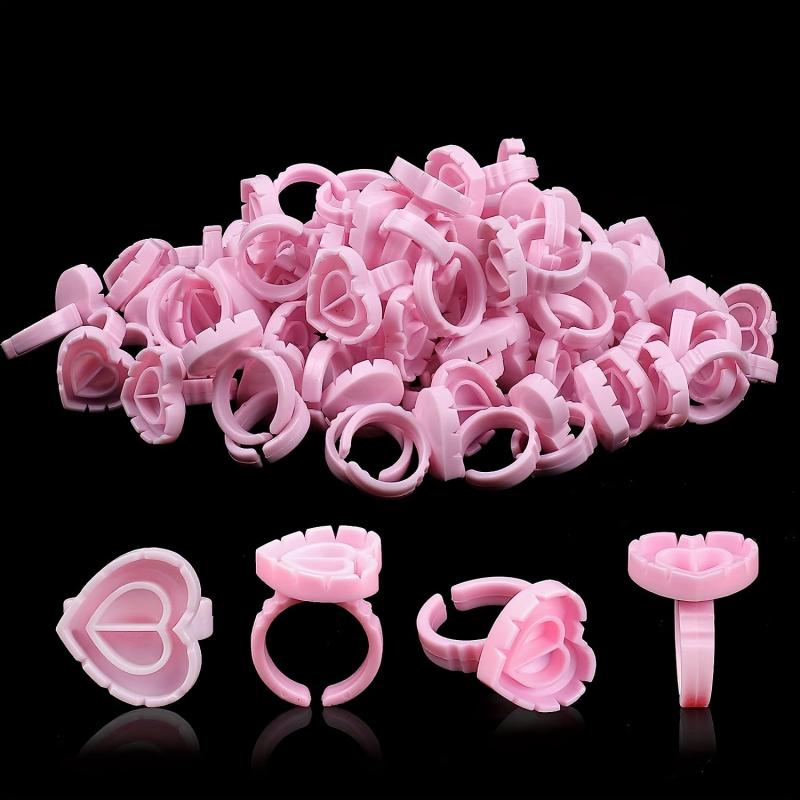 25pcs Disposable Eyelash Glue Fan Cup Rings Holder Container