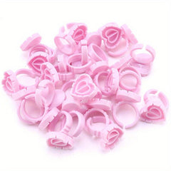 25pcs Disposable Eyelash Glue Fan Cup Rings Holder Container