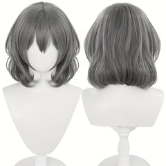 Short Dark Gray Straight Wig with Bangs for Cosplay