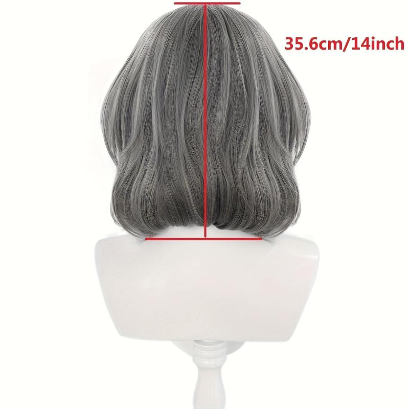 Short Dark Gray Straight Wig with Bangs for Cosplay