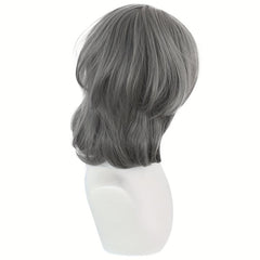 Short Dark Gray Straight Wig with Bangs for Cosplay