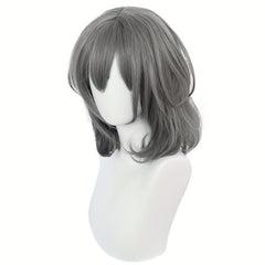 Short Dark Gray Straight Wig with Bangs for Cosplay