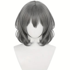 Short Dark Gray Straight Wig with Bangs for Cosplay