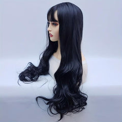 Long Wavy Wig With Bangs Synthetic Wig Heat Resistant Costume Wig