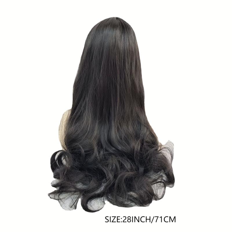 Long Wavy Wig With Bangs Synthetic Wig Heat Resistant Costume Wig