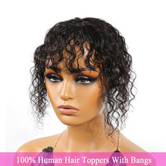 4 Cm Water Wave Hair Topper 100% Human Hair Extensions Clip In Fringe Hair