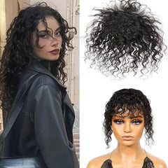 4 Cm Water Wave Hair Topper 100% Human Hair Extensions Clip In Fringe Hair