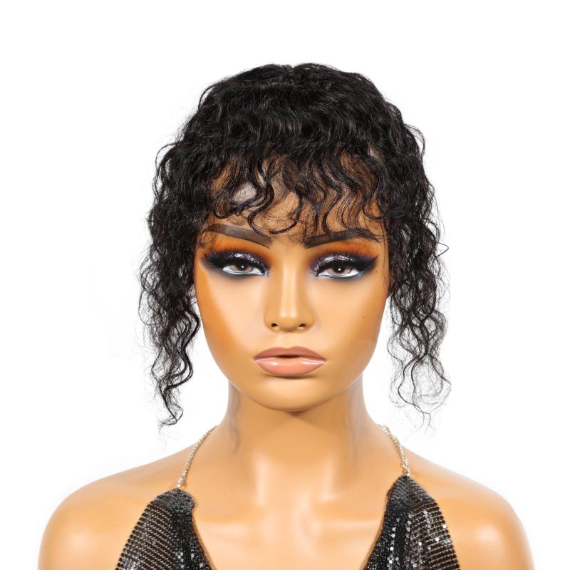 4 Cm Water Wave Hair Topper 100% Human Hair Extensions Clip In Fringe Hair
