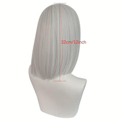 30 48 Cm Straight Bob Hair Wigs With Bangs Synthetic Hair For Halloween Party