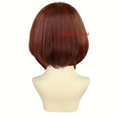 Short Brown Cosplay Wig Costume Synthetic Hair Bob Wigs For Women