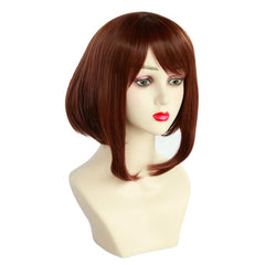 Short Brown Cosplay Wig Costume Synthetic Hair Bob Wigs For Women