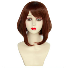Short Brown Cosplay Wig Costume Synthetic Hair Bob Wigs For Women