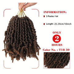 4pack 10inch Spring Twist Braiding Hair Bulk Pre twisted Braids Extensions