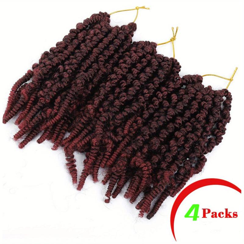 4pack 10inch Spring Twist Braiding Hair Bulk Pre twisted Braids Extensions