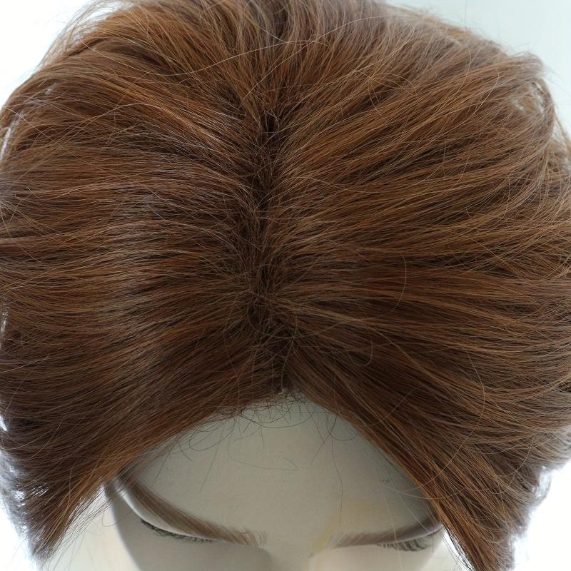 Short Brown Straight Middle Part Wig For Cosplay & Wig Cap
