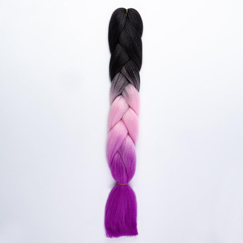Rainbow Gradient Hair Pre Stretched Crocheted Hair Filament 71 12 Cm