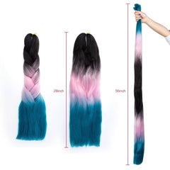 Rainbow Gradient Hair Pre Stretched Crocheted Hair Filament 71 12 Cm