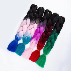 Rainbow Gradient Hair Pre Stretched Crocheted Hair Filament 71 12 Cm
