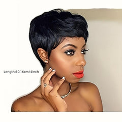 15 24 Cm Short Wavy Layered Wig with Bangs for Women