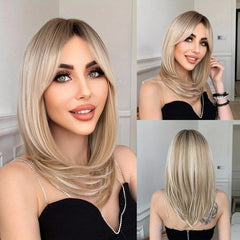 Brown Short Curly Wig with Bangs - Synthetic Bob Wig