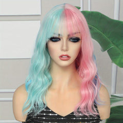 Short Wave Hair Wig Orange Yellow Pink Purple Green Synthetic