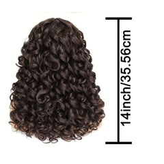 Shoulder Length Bob Curly Wigs for Women with Bangs