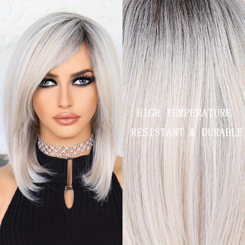 35 56 Cm Short Straight Bob Wig With Bangs Synthetic Wigs For Women