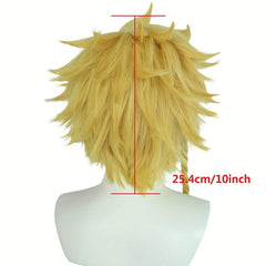 Short Yellow Cosplay Wig with Braid 25.4 cm