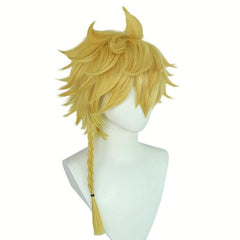 Short Yellow Cosplay Wig with Braid 25.4 cm