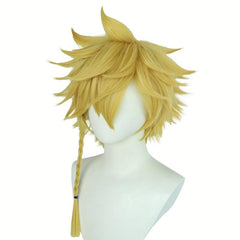 Short Yellow Cosplay Wig with Braid 25.4 cm