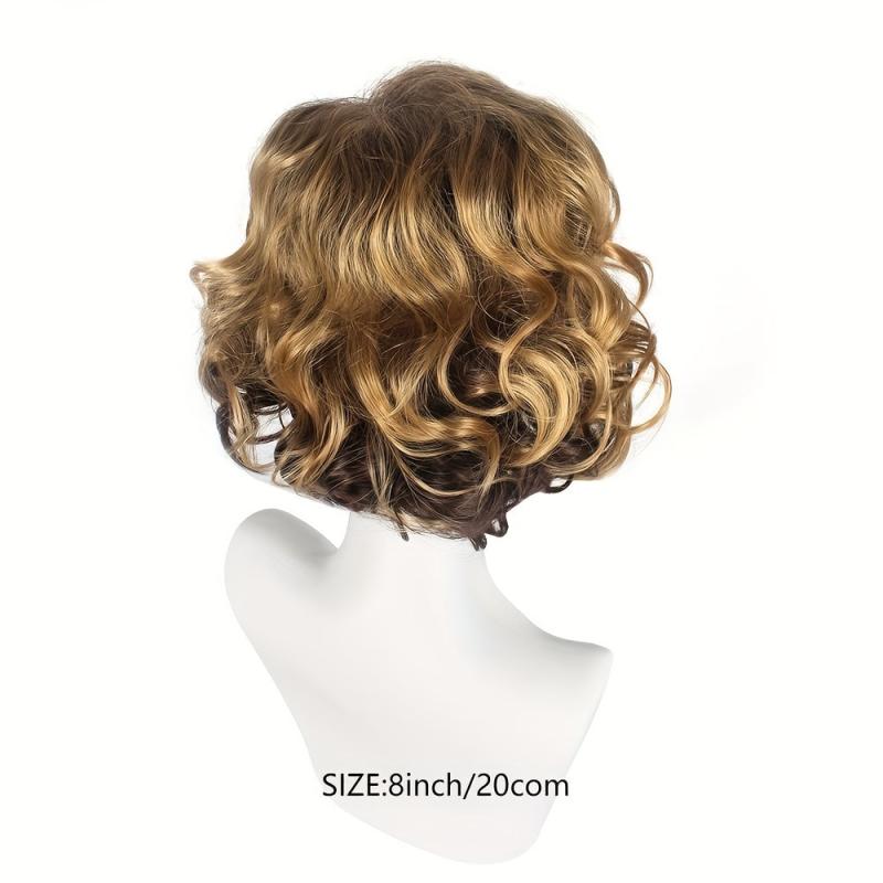Men's Medium Curly Synthetic Wig for Daily Use
