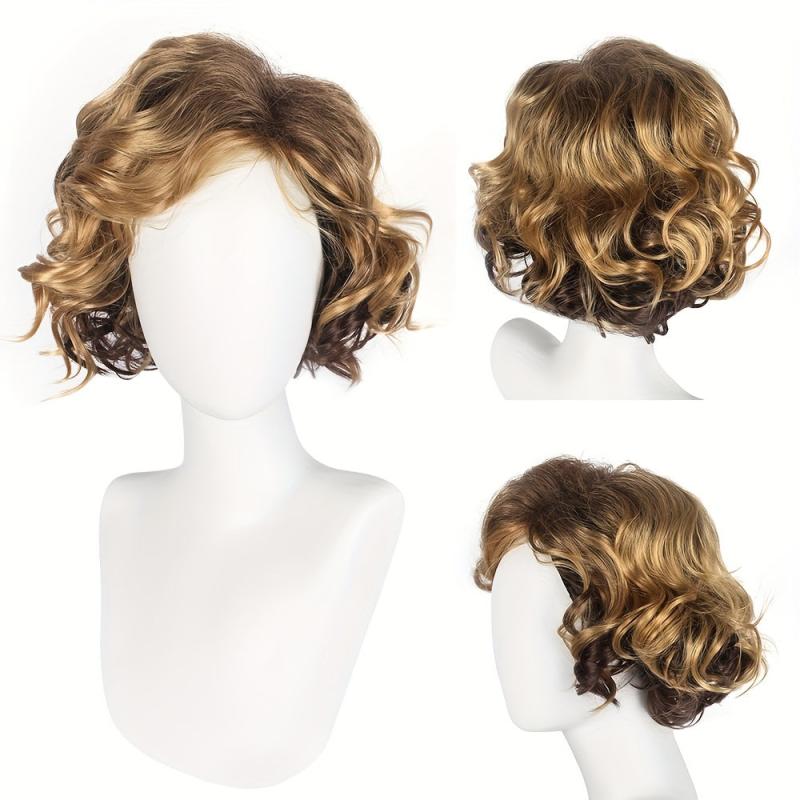 Men's Medium Curly Synthetic Wig for Daily Use