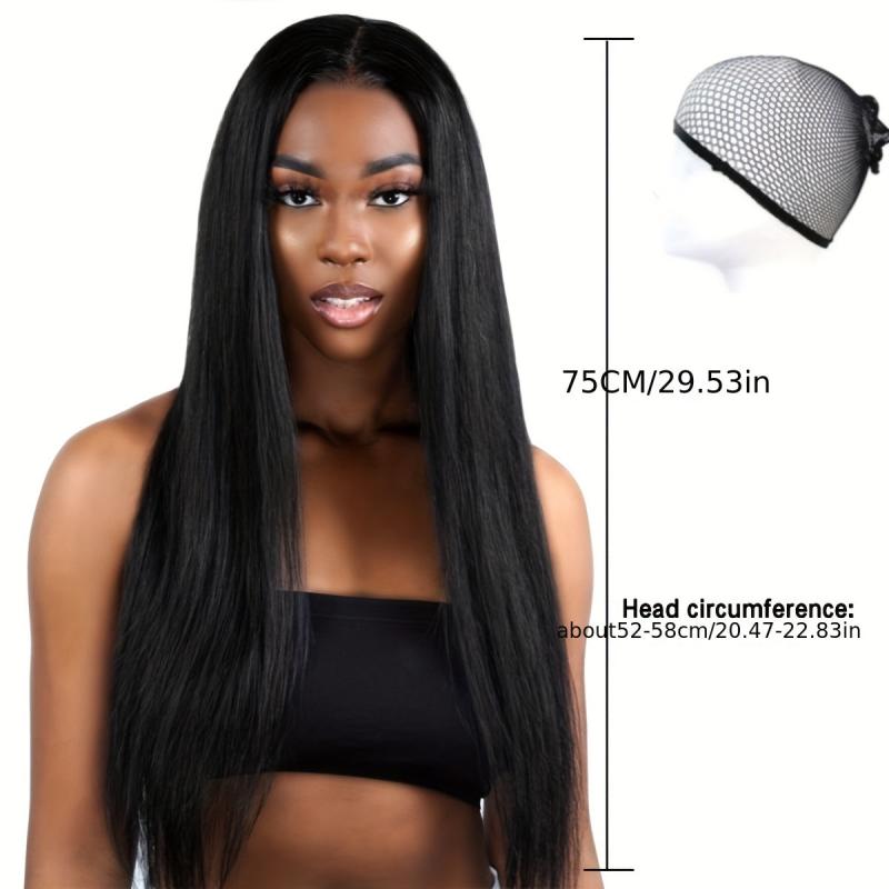Long Straight Wig Heat Resistant + Wig Cap