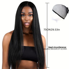 Long Straight Wig Heat Resistant + Wig Cap