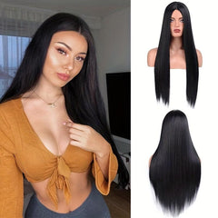 Long Straight Wig Heat Resistant + Wig Cap