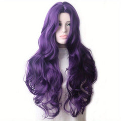 Red Long Curly Synthetic Wig Heat Resistant Halloween Cosplay Party
