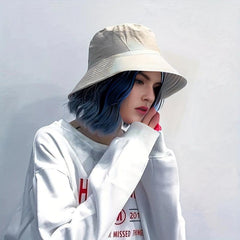 30-48 cm Bob Curly Wavy Hair Wig with Fisherman Hat Attached