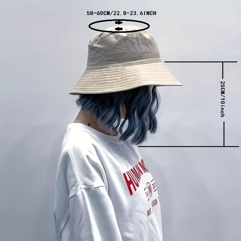 30-48 cm Bob Curly Wavy Hair Wig with Fisherman Hat Attached
