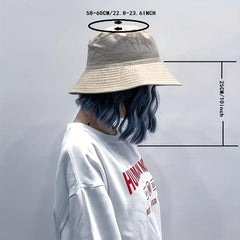 30-48 cm Bob Curly Wavy Hair Wig with Fisherman Hat Attached