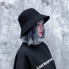 30-48 cm Bob Curly Wavy Hair Wig with Fisherman Hat Attached