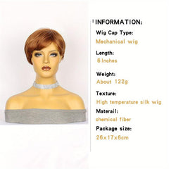 Short Straight Synthetic Wig With Bangs for Halloween Cosplay