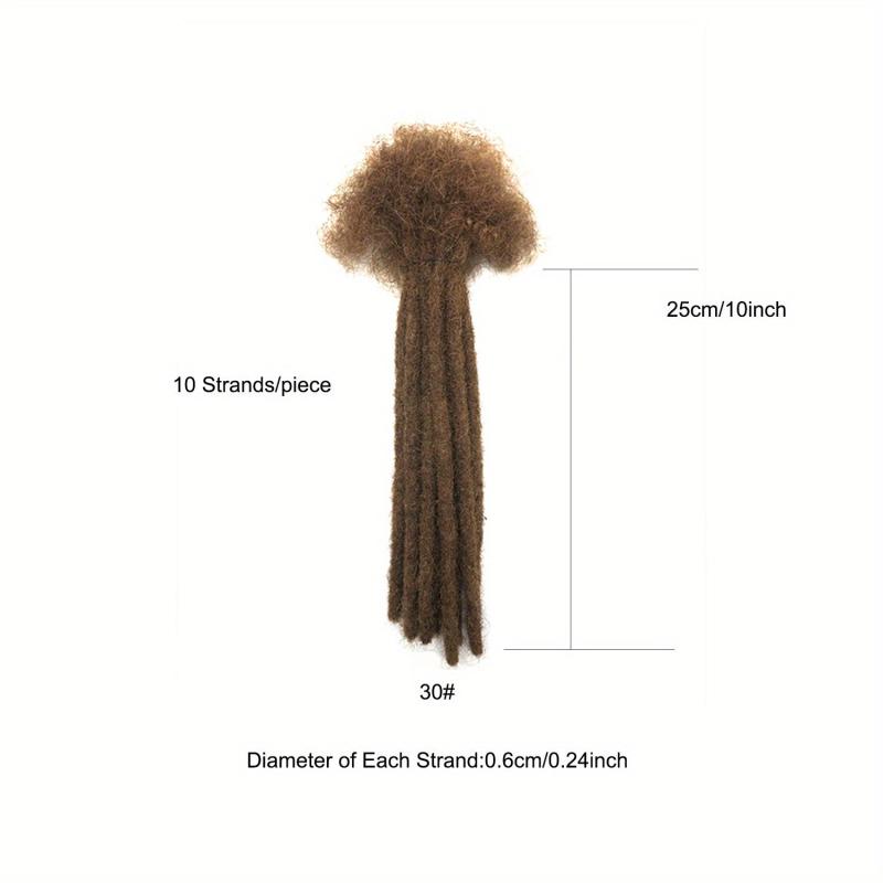 Dreadlock Braids Hair Pieces Human Hair Crochet Extensions 10 Strands Pack